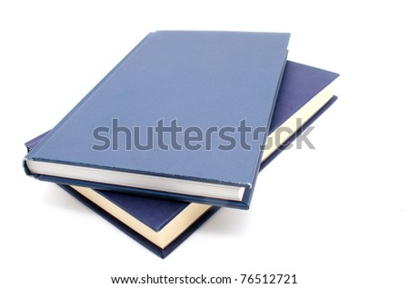 Blue books isolated on white