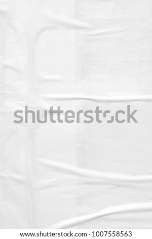 Vintage white blank paper texture background /Blank creased crumpled paper / Old posters grunge ripped torn textures