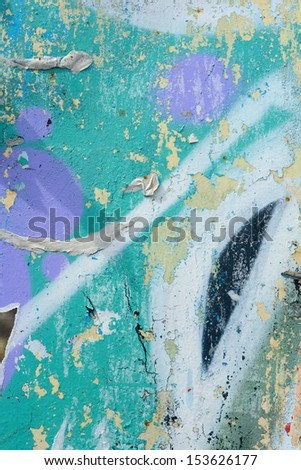 Painting / Art / Peeling paint / Torn street posters / Grunge background / Abstract