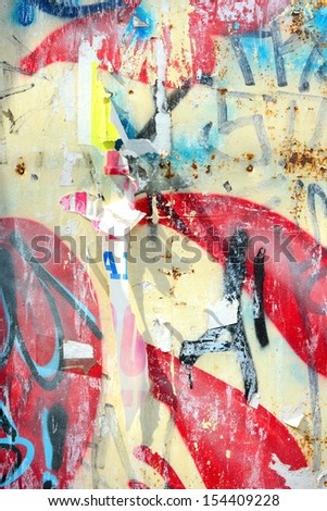 Peeling paint / Torn posters / Grunge background / Abstract / Graffiti / Ripped paper