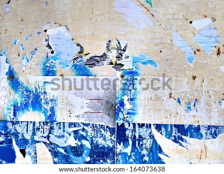 Torn posters / Painting / Art / Peeling paint / Grunge background / Graffiti / Abstract