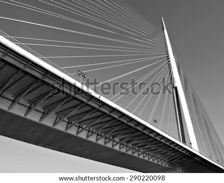 Construction of new bridge / Modern bridge / Belgrade, Serbia