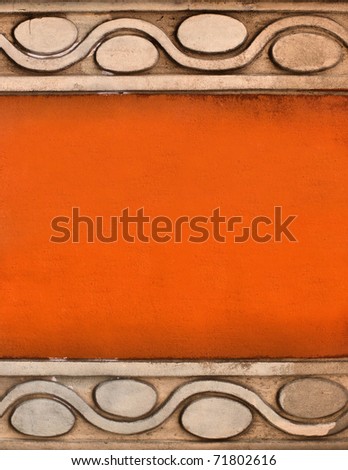 Decorative border/Carved stone decoration on building, as background / Barcelona,Spain