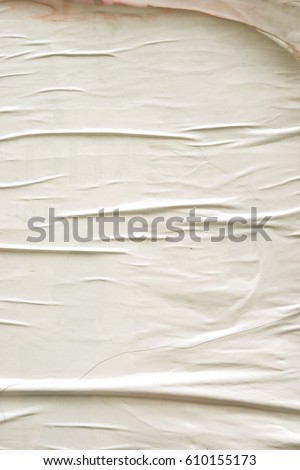 Blank creased crumpled paper texture background / Old grunge ripped torn vintage collage posters