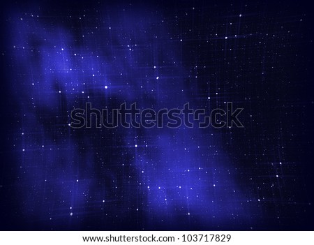 Abstract space background / backdrop / wallpaper: stars, universe, nebula and Milky Way in blue.