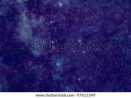 Stars space background: Milky Way in the Cassiopea constellation with stars and deep sky objects visible. Can be used as a background / backdrop or wallpaper