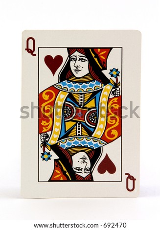 Queen of hearts on white background