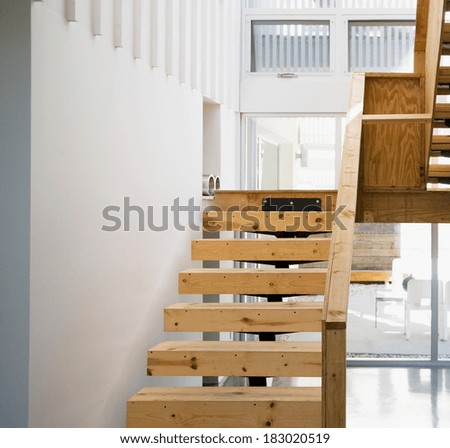 wood stairs and handrail