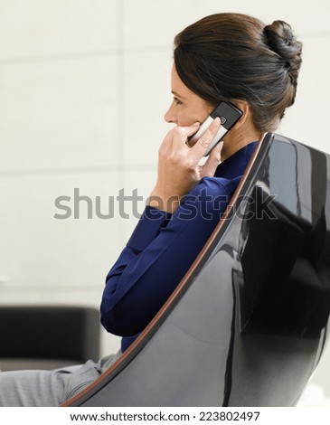 Portrait of a young woman on phone