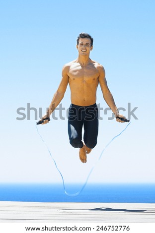 Man jumping on the jumping rope