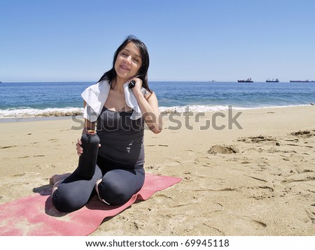 Young woman resting after practise physical exercises