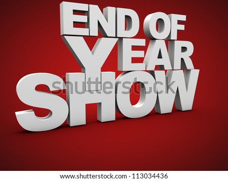 End of year show over red background