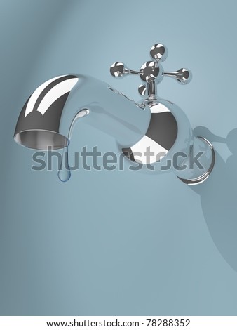 water tap with one single drop