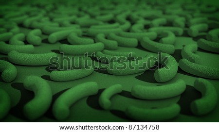 green Bacteria over green background