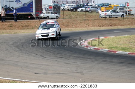 Race car busy racing