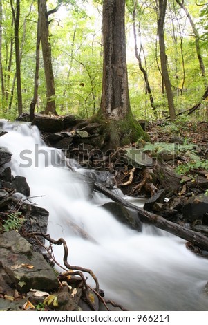 A waterfall along the Appalachian Trail in the Poconos region of Pennsylvania