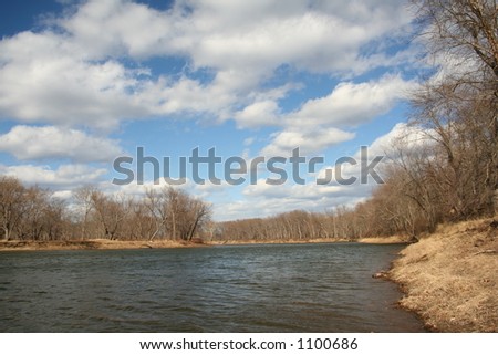 The Delaware River as seen from New Jersey\'s Worthington State Forest near the Delaware Water Gap