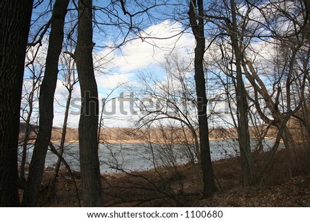 The Delaware River as seen from New Jersey\'s Worthington State Forest near the Delaware Water Gap