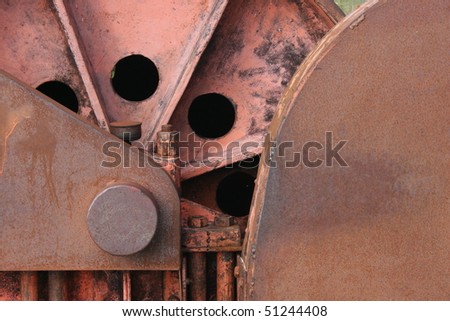 An old rusty industrial winch
