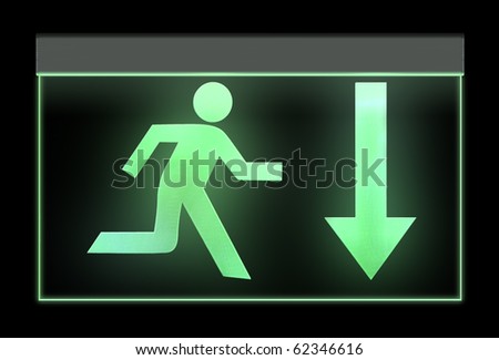Information board: The shortest way to the exit