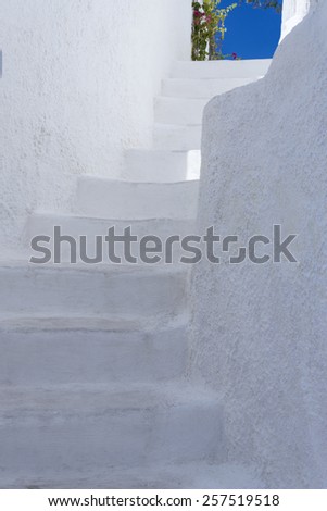 White stairs This white stairs take you into the village in Santorini island