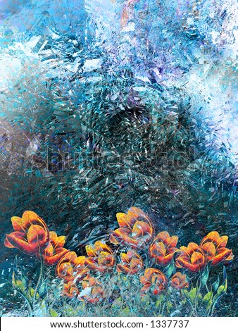 flower border art. stock photo : flower border,flower wonderland illustrations cards art