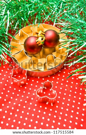 Pastry cutters and christmas balls