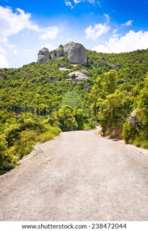 Road to mountain of Montserrat, Spain