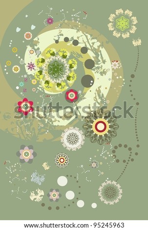 Butterflies and flowers - an abstract background