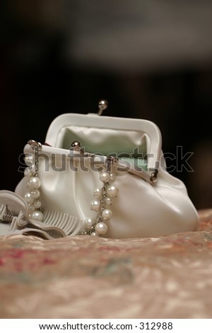 bridal purse white