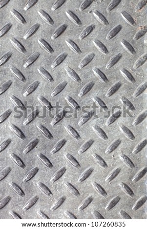 Closeup of real diamond plate metal material. This is the real thing and not an illustration.