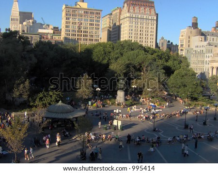 union square, new york city, new york, usa - I took this from the upstairs window of Filene\'s