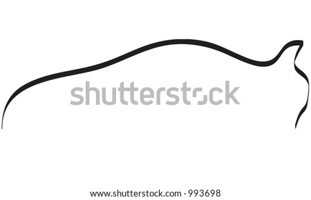 Sport Cars on Sports Car Outline Shape Abstract Drawing In Black And White   Stock