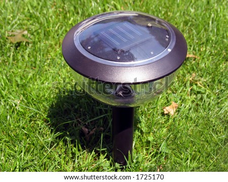 a solar-powered garden lamp