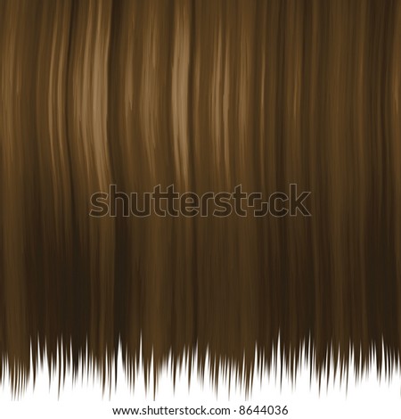 stock photo : Silky brown hair texture isolated over white. This one tiles seamlessly.