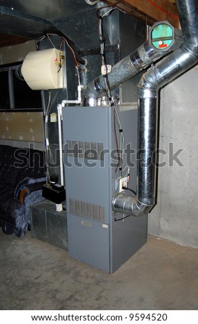 A residential oil furnace - forced hot air with central air conditioning and an in-line humidifier as well.