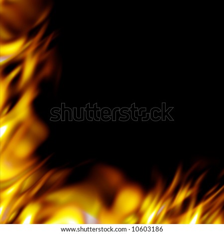 stock photo : Graphic flames border - add some fiery hot blazes to your 