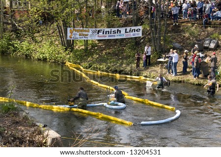 The 2008 Duck Race is an event used for local fund raising.  People purchase ducks for 5 dollars.  The duck that wins the race gets the owner a huge prize package.