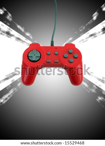 A red game controller with plenty of copy space.  This file includes the clipping path.
