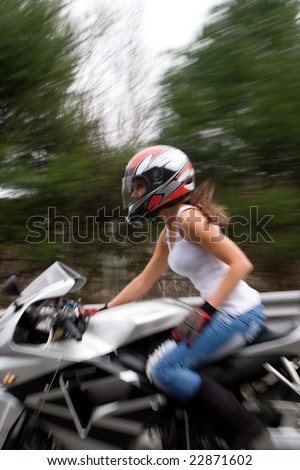 Girl Driving Motorcycle