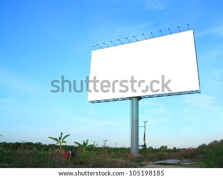 Outdoor advertising billboard on morning sky