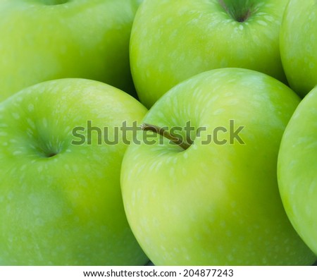 green apple background.