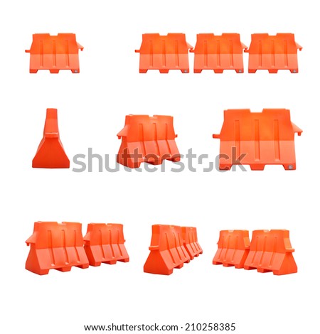 collection of PVC barrier isolated on white background. So easy to use.