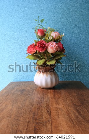 Vase rose flowers handmade.