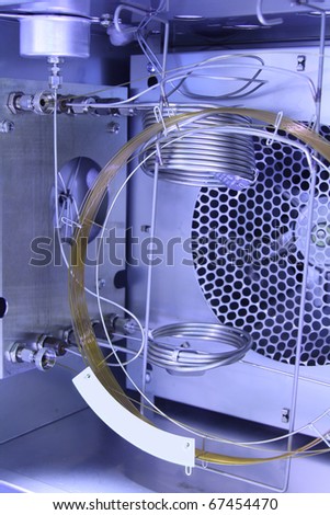 Inside Gas Chromatography Analyzer.