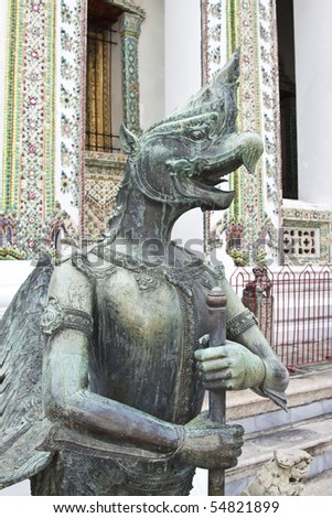 Tuntima - Demon Statue in the Emerald buddha temple, Bangkok, Thailand