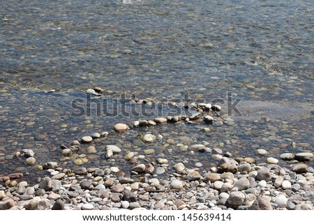 gold panning purpose stone structure in the Ticino river