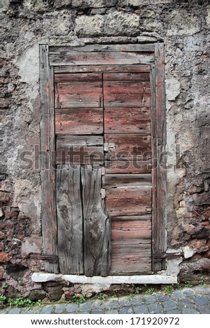 patch work style door in Rome, Italy