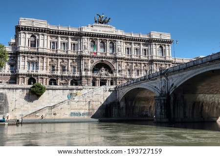 ROME, ITALY - May 1, 2014: The Supreme Court of Cassation (Italian: Corte Suprema di Cassazione) is the major court of last resort in Italy. It has its seat in the Palace of Justice