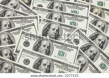 Banknotes in 100 US dollars have put the friend on the friend and have made a background of money